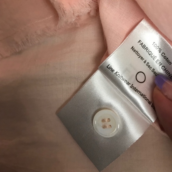 Line the Label Women’s 💯 % Cotton Pink Button up Long Sleeve Shirt US S - Picture 7 of 7